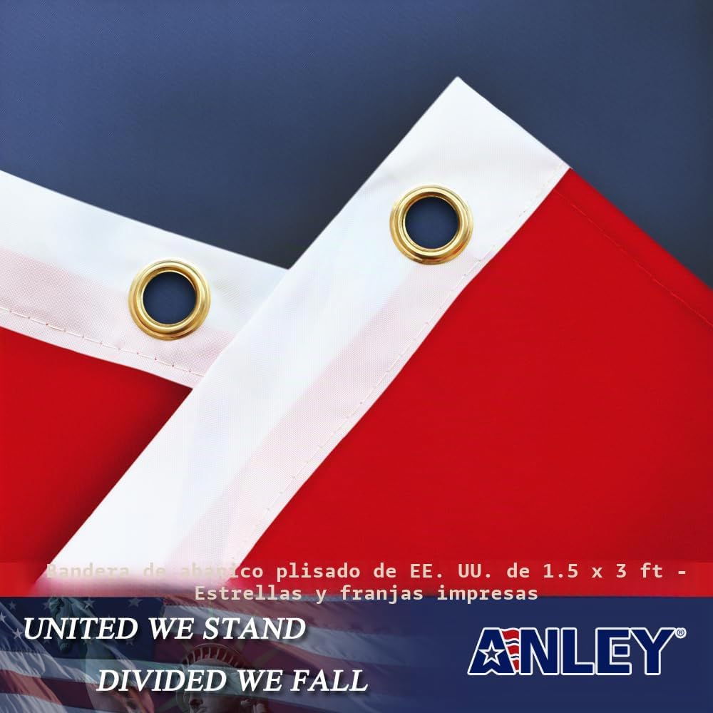 Bandera plisada EE.UU. 1.5x3ft estrellas y rayas