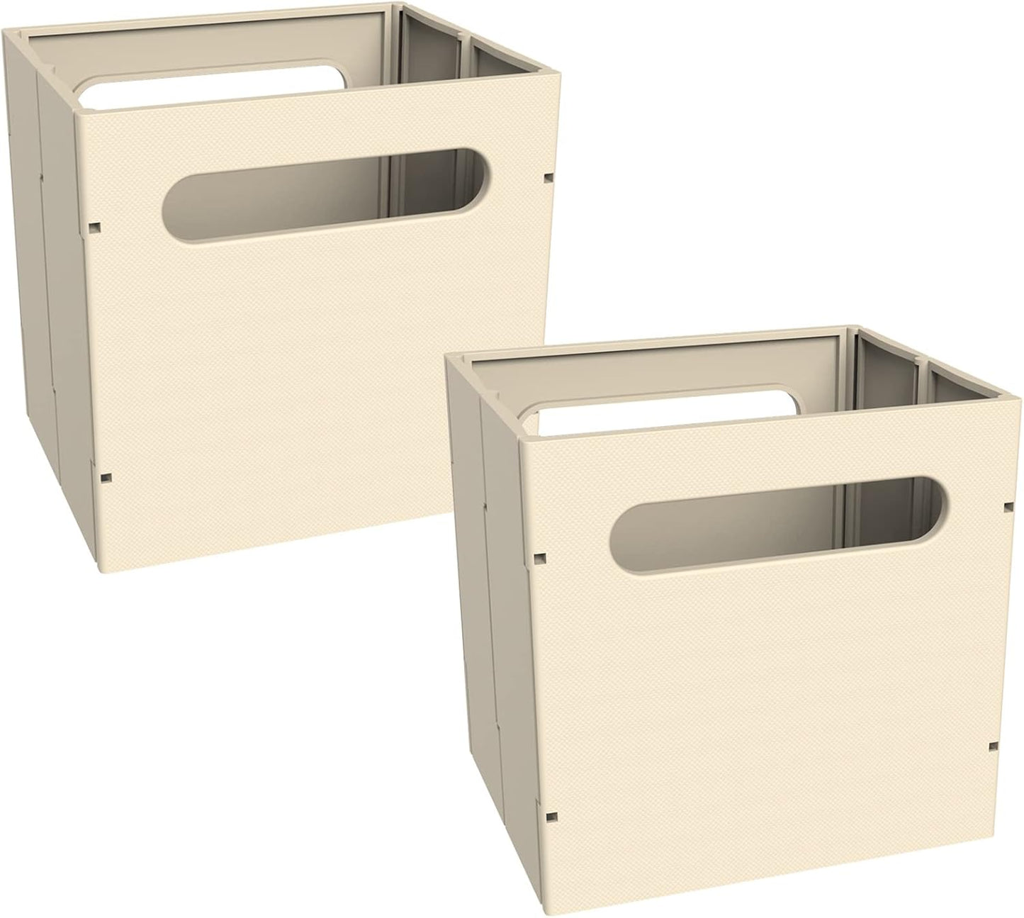 2 Pzas Contenedor Almacenamiento Plegable Lino Natural