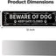2 Letreros Aluminio Reflectante 12x3pulg Beware of Dog Negro