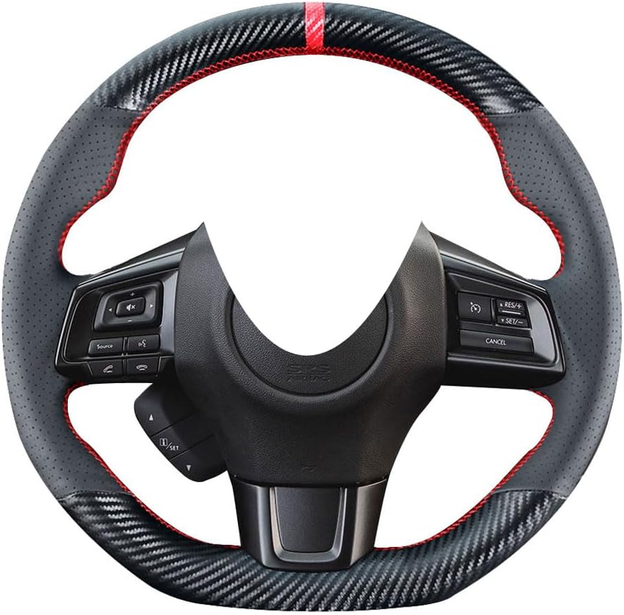 Costura fibra carbono volante Subaru WRX STI 15pulg cuero