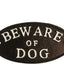 Letrero hierro fundido negro Beware of Dog puerta jardín