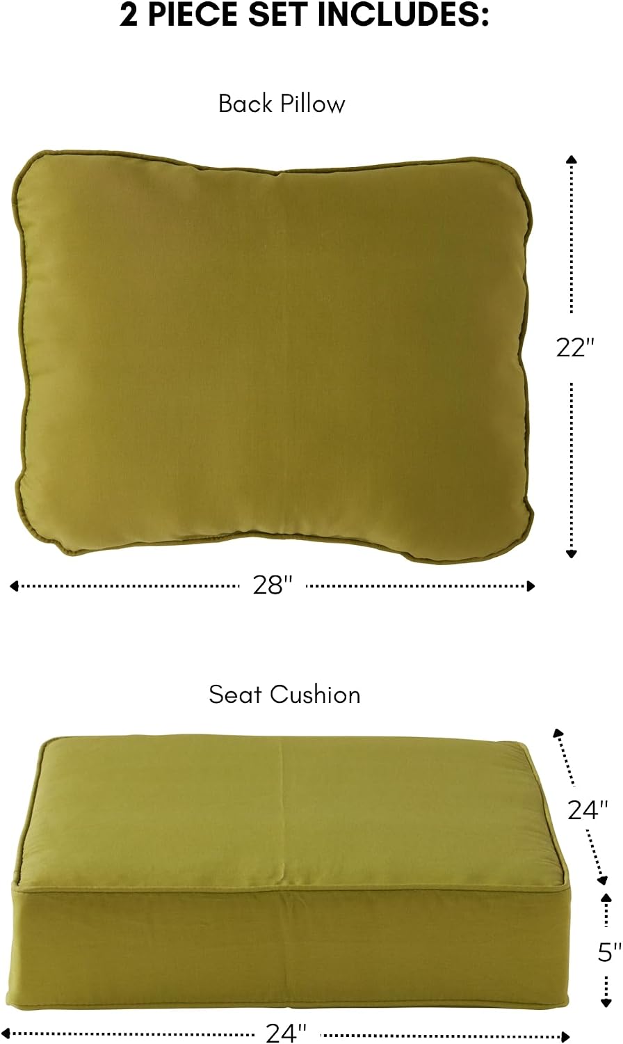 2 Pzas Cojines Asiento Profundo Exteriores Color Lima