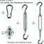 Kit herrajes vela sombra rectangular acero inox 8"