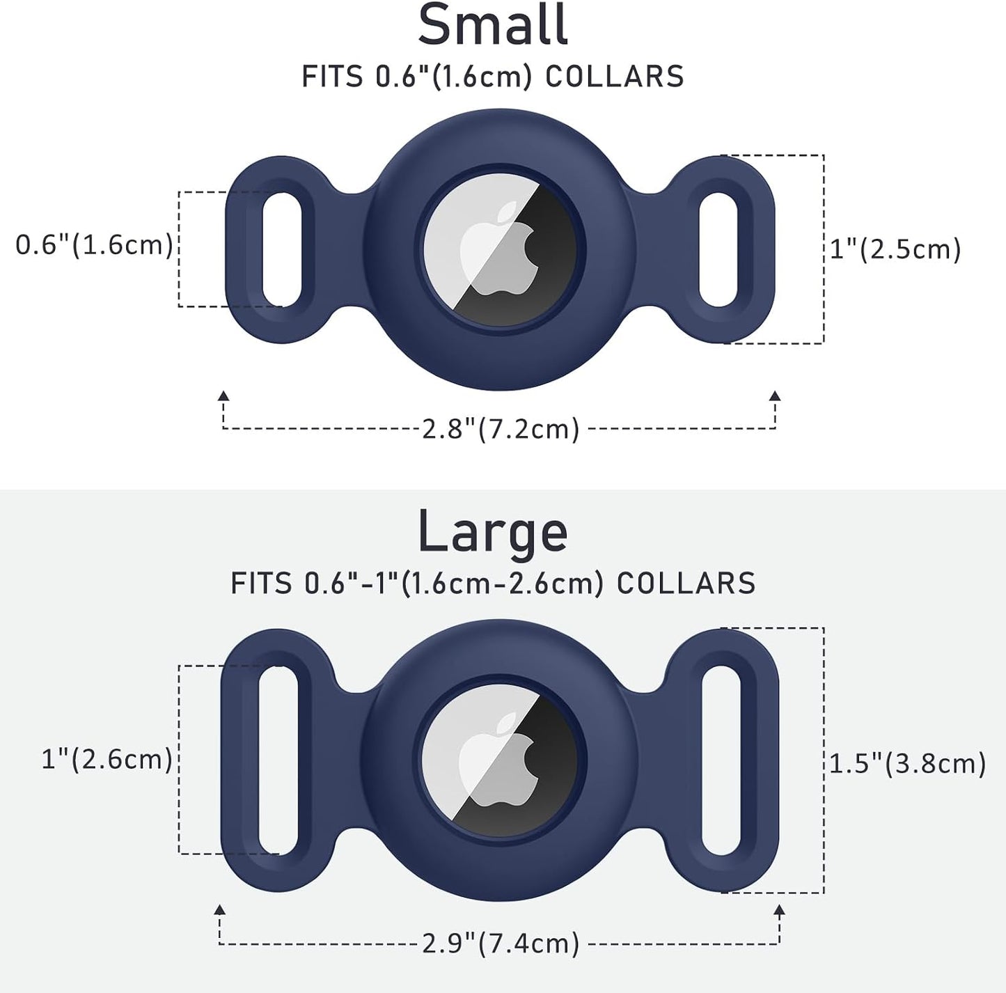 Soporte Airtag para collar perro 2 fundas silicona