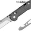 Cuchillo multiherramienta plegable acero carbono negro