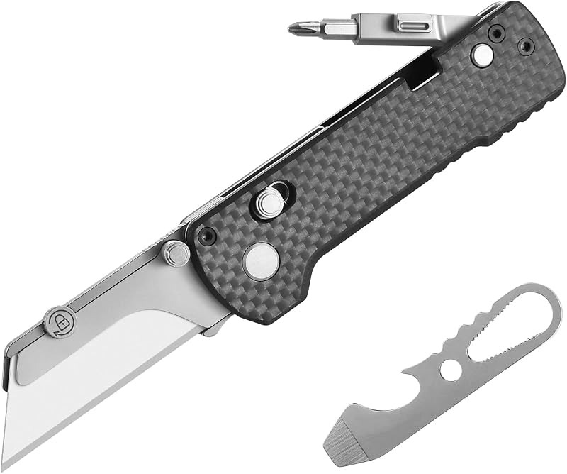 Cuchillo multiherramienta plegable acero carbono negro