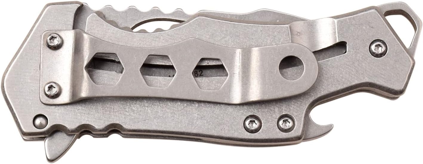 Cuchillo plegable acero fibra aluminio abridor botellas EDC