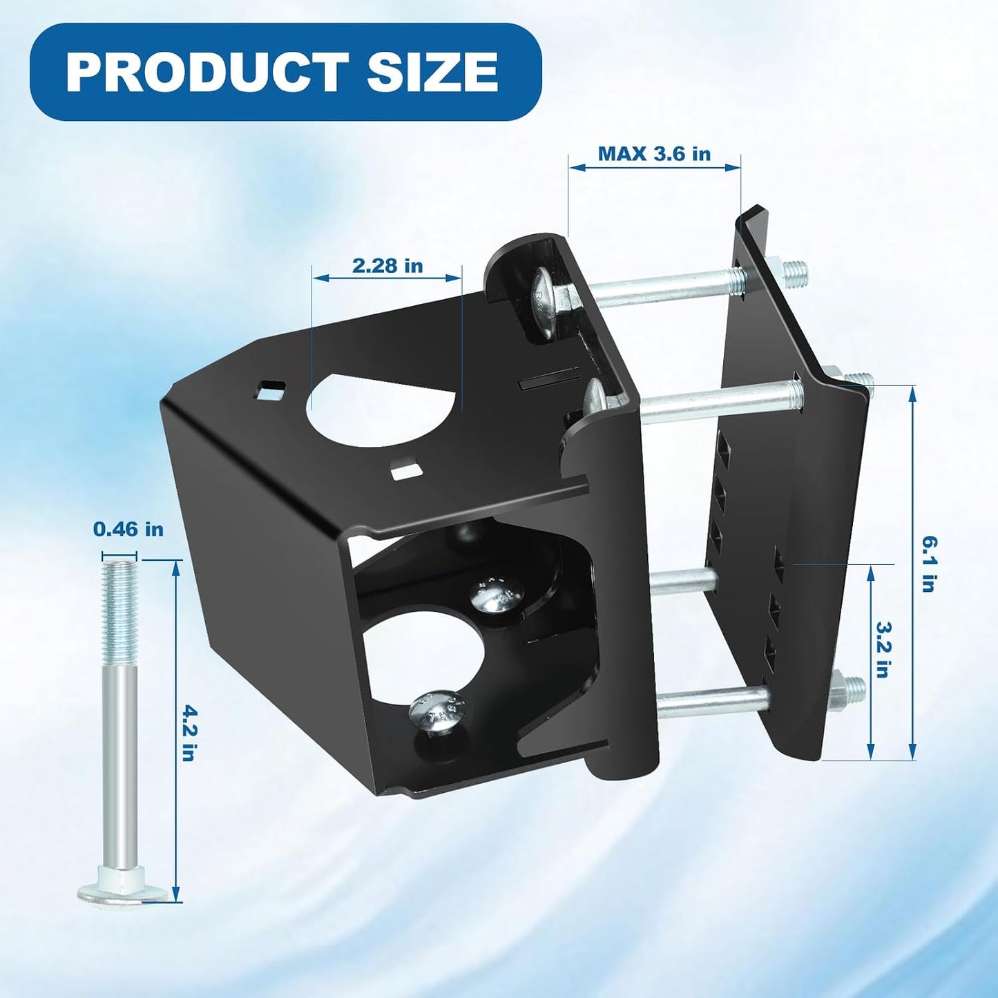 Kit soporte lengüeta remolque RV barco acero polvo