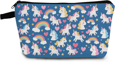 Bolsa maquillaje unicornio arcoíris con cremallera regalo mujer