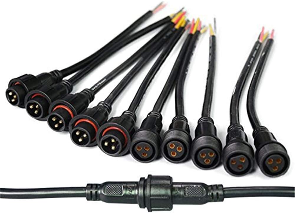 5 Pares Conector LED 7.9pulg Cable 15.7in 0.75mm²