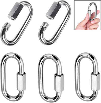 Mosquetón acero inox D para puertas y mascotas