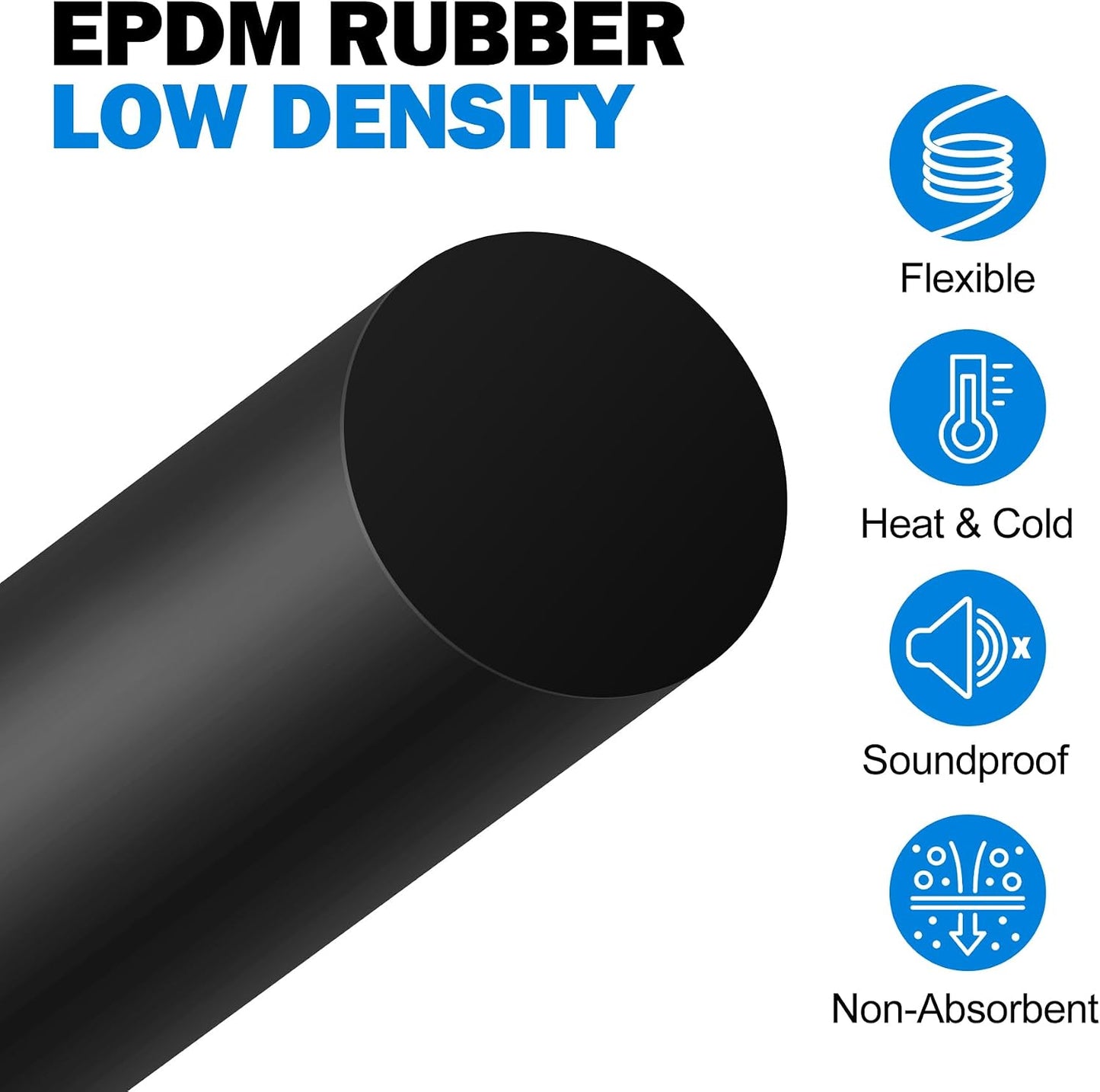 Varilla respaldo 20ft 3/8pulg goma EPDM sellado hormigón negro