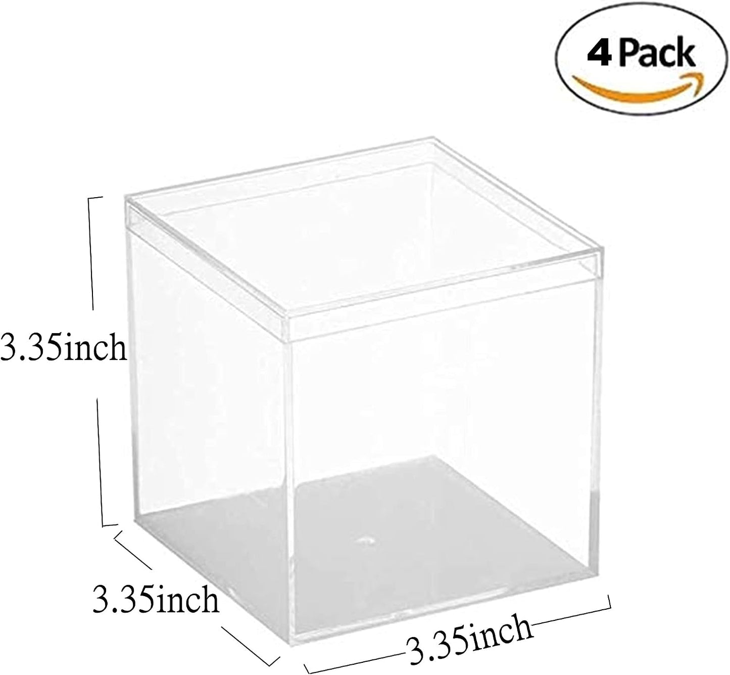 Caja acrílica transparente cuadrada para dulces regalo