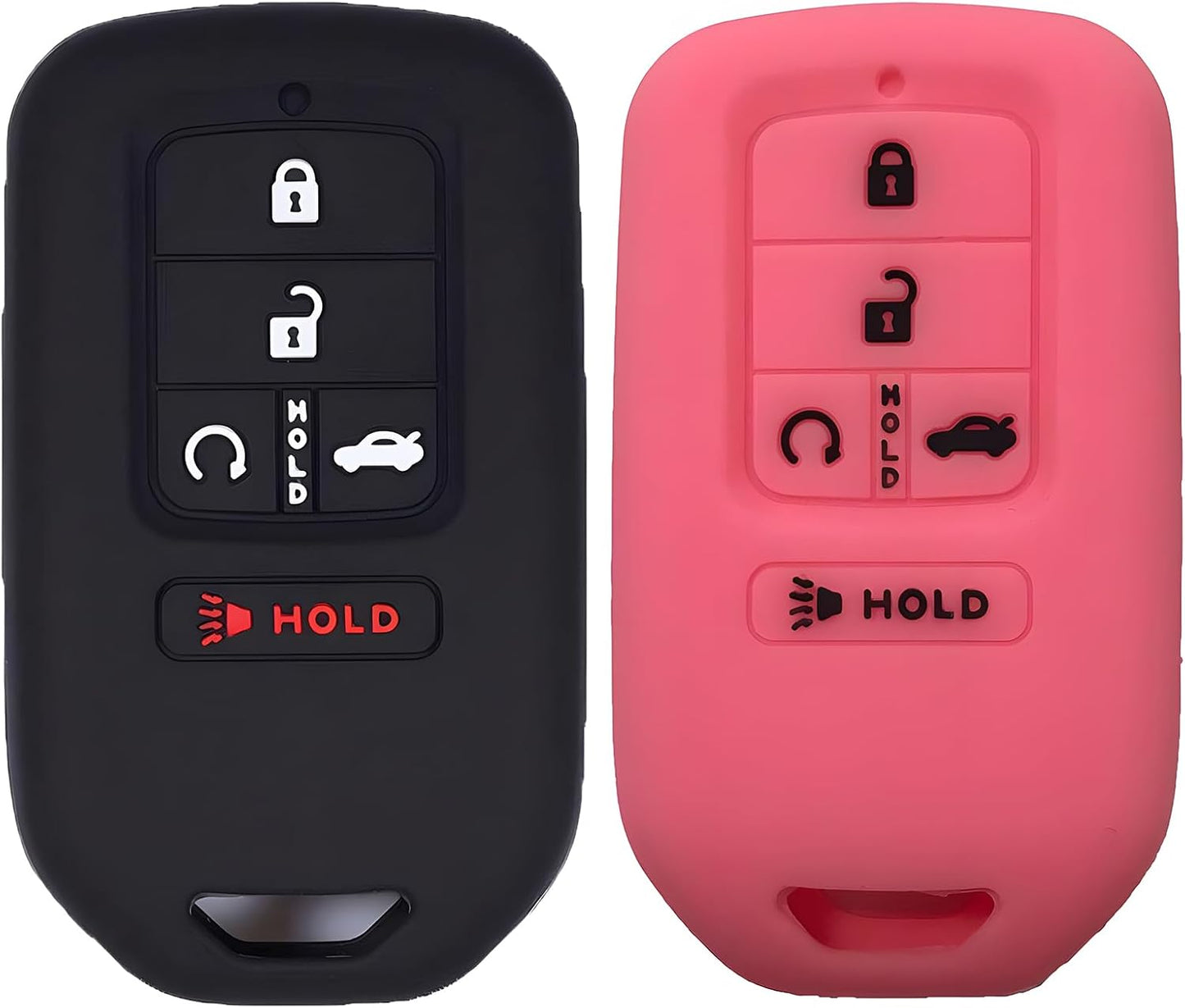 Funda silicona llavero Honda Accord Civic CR-V 2pzas negro rosa