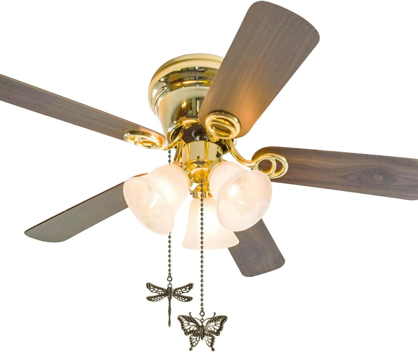 Cadena tracción ventilador techo 12pulg bronce decorativo set 4