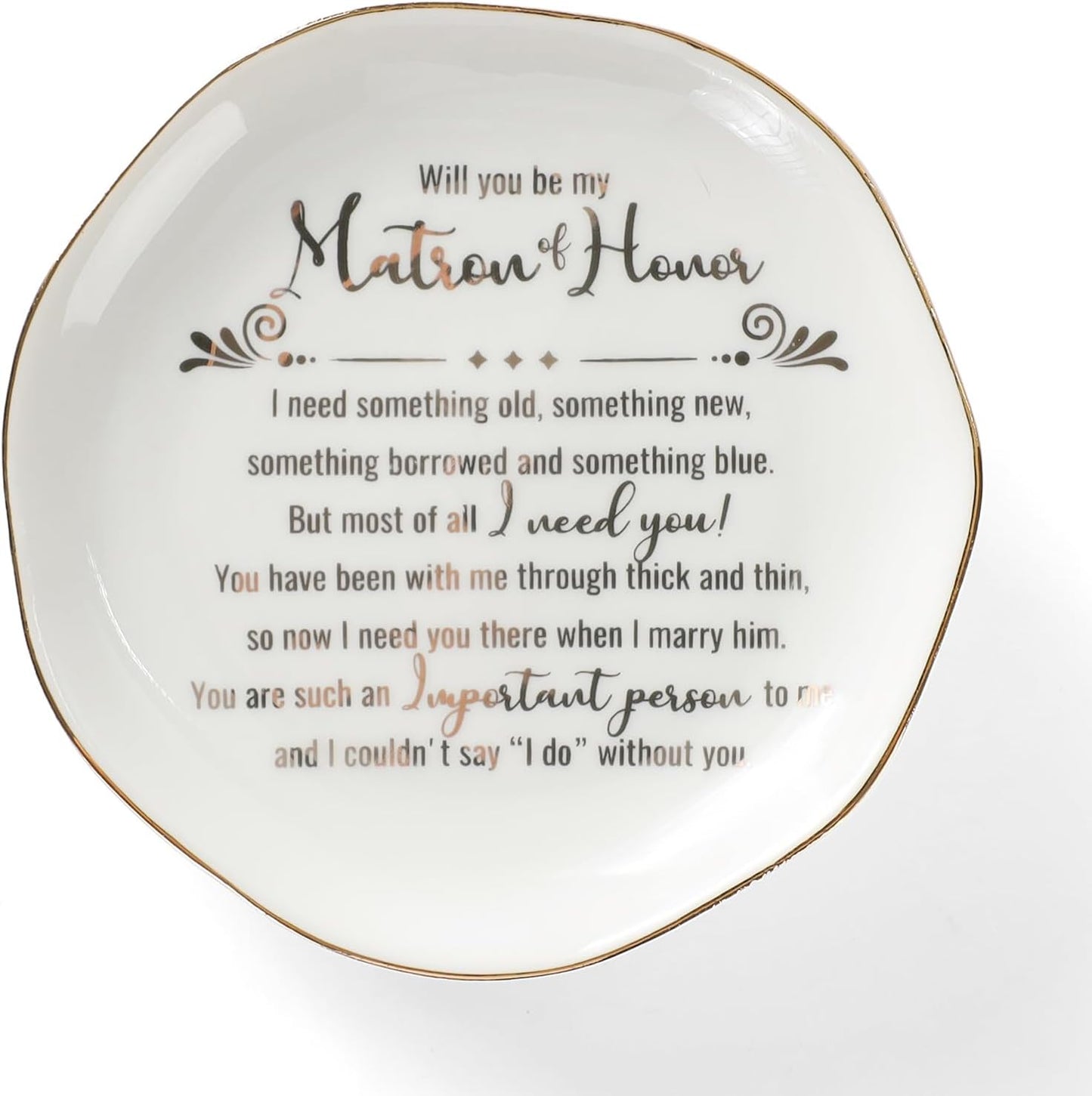 Plato para anillos dama de honor regalo propuesta