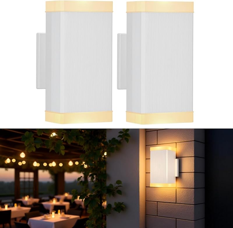 Farol pared exterior aluminio antioxidante rectangular 2