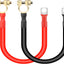 2 Pzas Cables Batería 2AWG 12" Conectores 3/8" Solares
