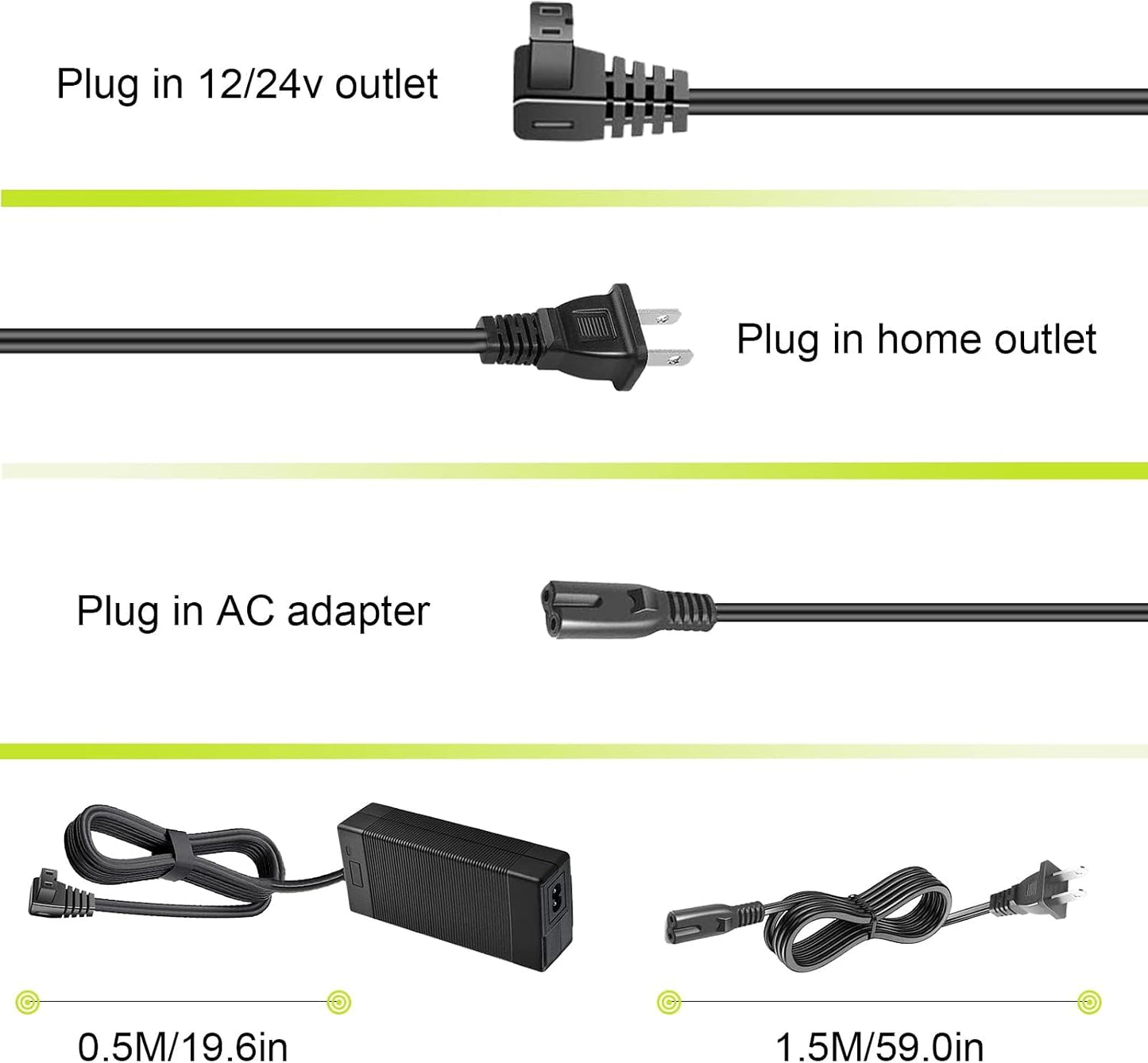Adaptador CA 100-240V para nevera coche congelador