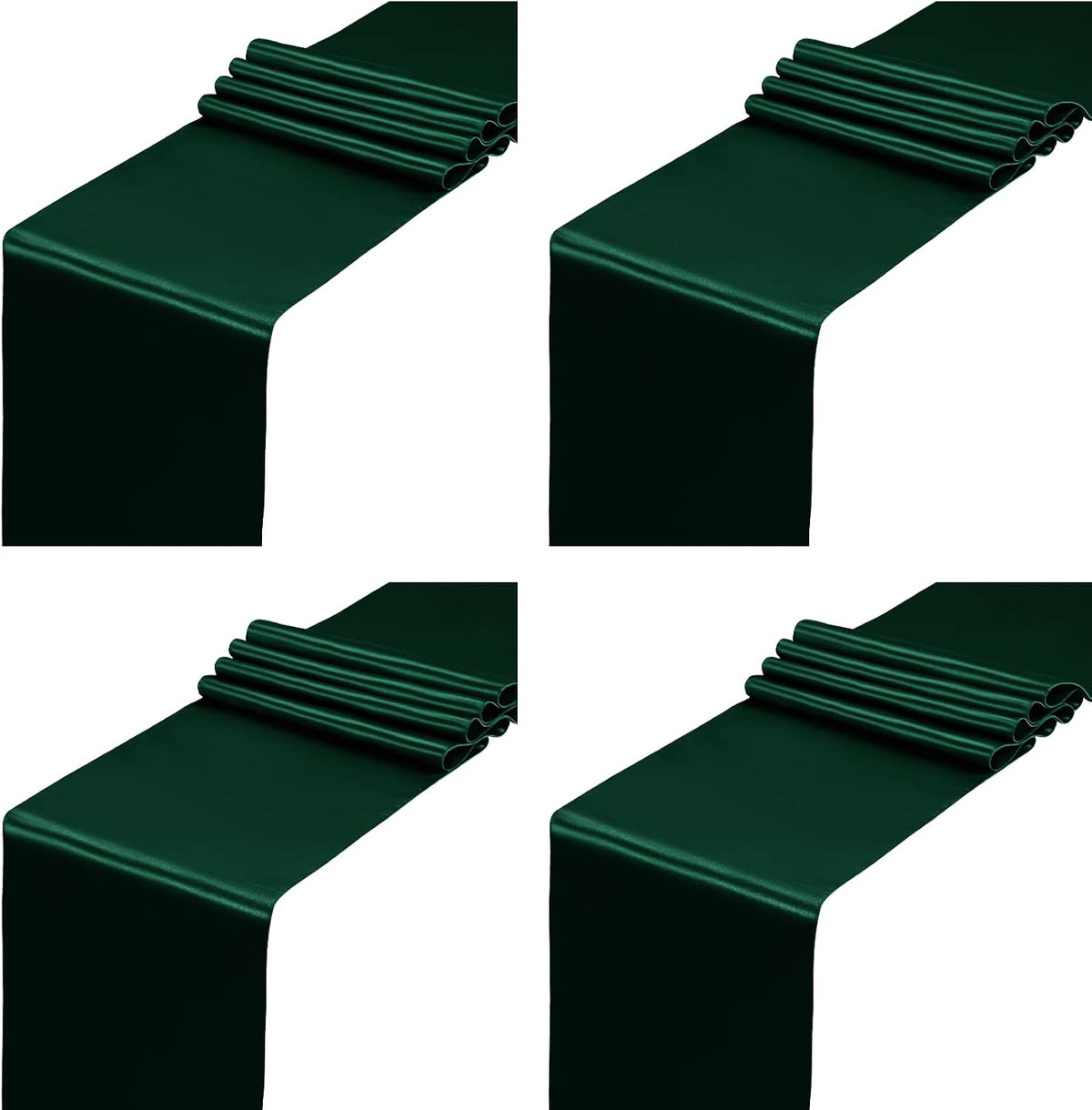 4 Caminos Mesa Satén Verde 12x108pulg Bodas Banquetes