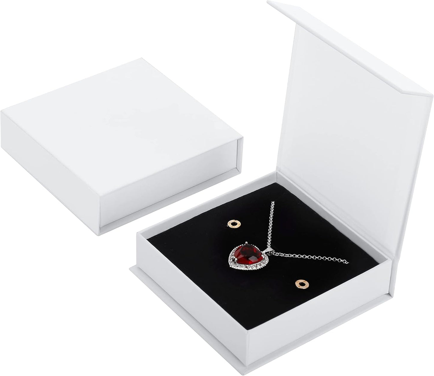 20 Cajas Regalo Joyas con Algodón 3.9x3.9x1.1" Blanco