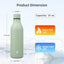 Botella agua aislada acero inox 25oz correa verde