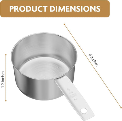 2 Tazas Acero Inox 8.1oz Cuchara Metal Medida Cocina