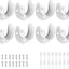 8 Soportes Acero Inox Barra Armario 1-1/3pulg Forma U Blanco