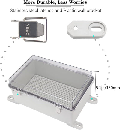 Caja eléctrica IP67 con cubierta transparente