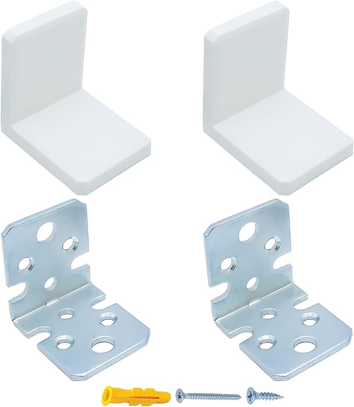 Soportes blancos para estantes paquete 2 resistentes de metal