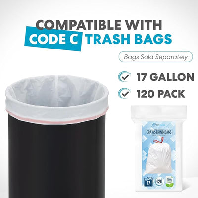 Bote basura 16gal acero inox con tapa abierta set 2