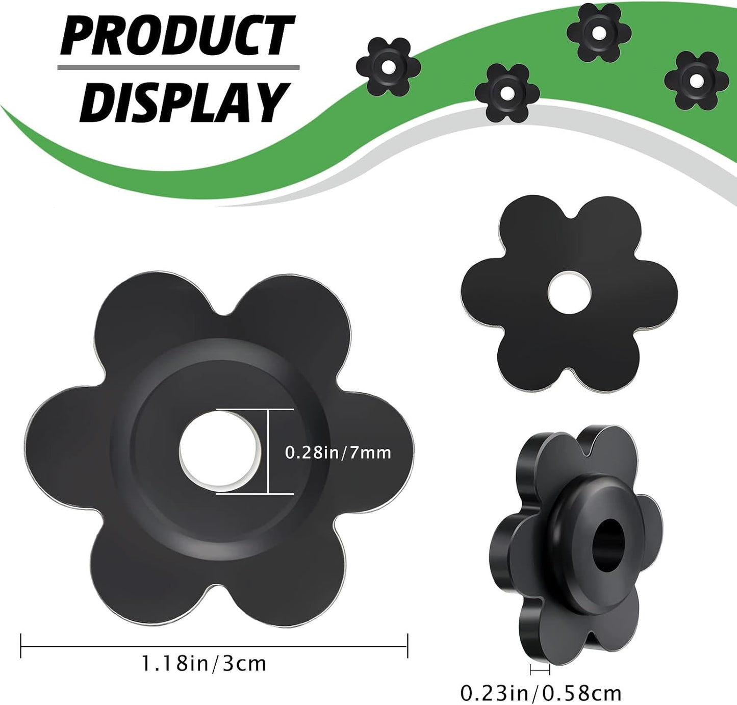 12 Tapones Bandera Jardín Antiviento con Clips Flor