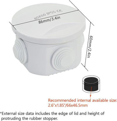 Caja derivación universal plástico ABS IP65 color blanco