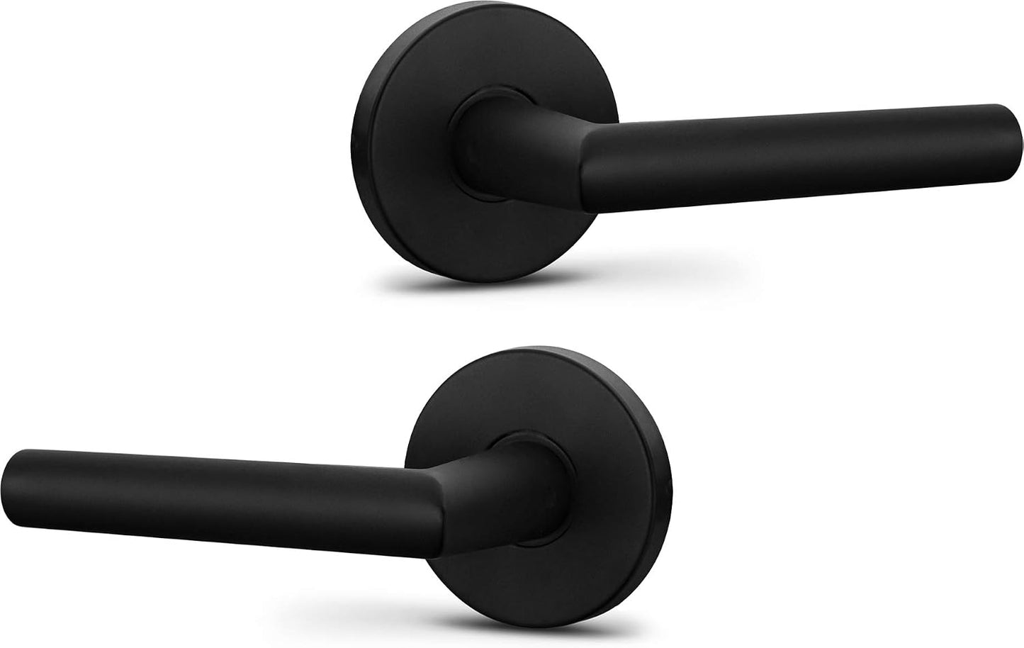 Set 2 Manijas Puerta Simuladas Redondas Negro Hierro