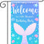 Bandera sirena jardín poliéster 12x18pulg multicolor niña