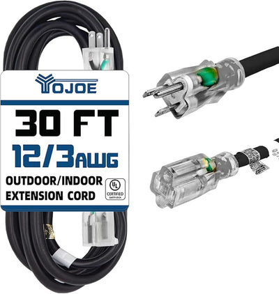 Cable extensión 30 ft 12/3 SJTW UL negro resistente