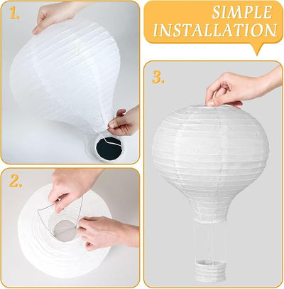 6 Faroles Papel Blanco 12pulg Decorativos Colgantes