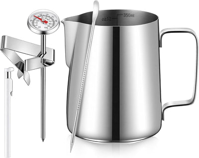 Kit 4 Accesorios Espresso Jarra Leche 12oz Acero Inox