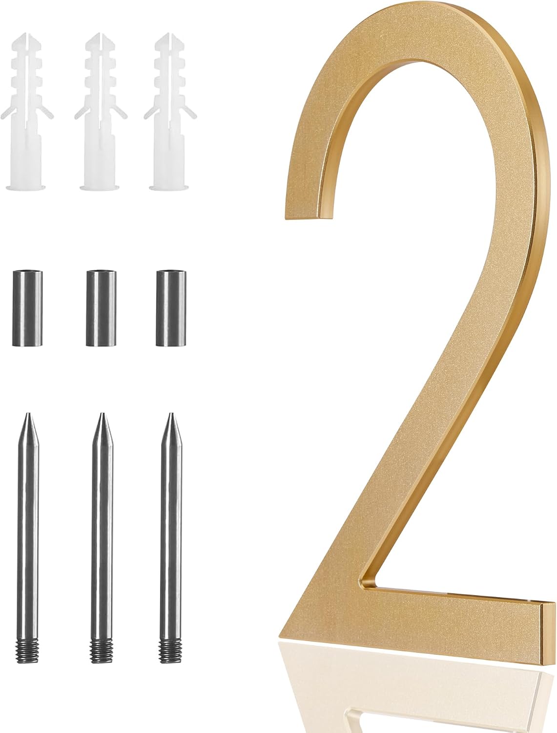 Números casa dorados 8pulg exterior metal moderno