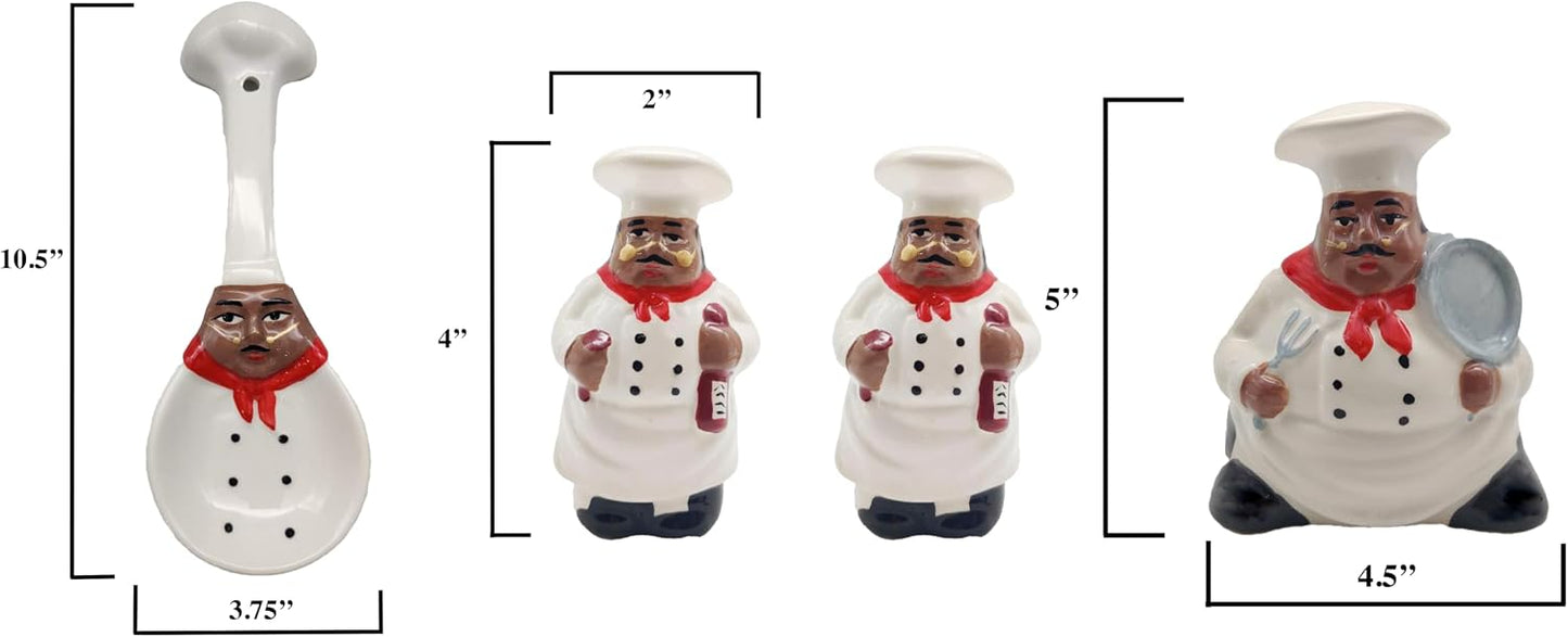 Set mesa estufa cerámica pintada salero pimentero cocina