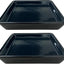 Platillo cuadrado para plantas 10" set 2 cerámica negro