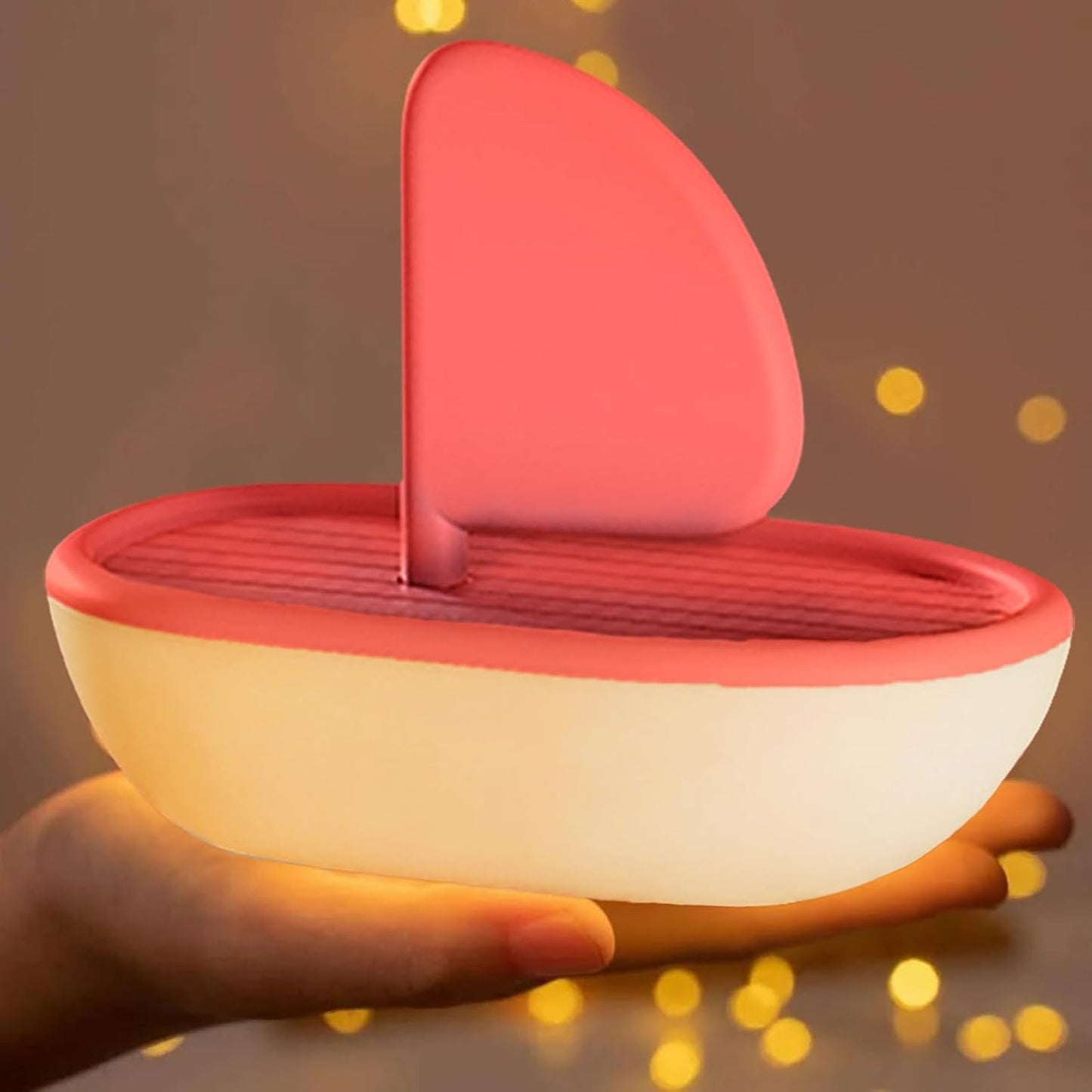 Luz nocturna velero musical recargable USB para dormir