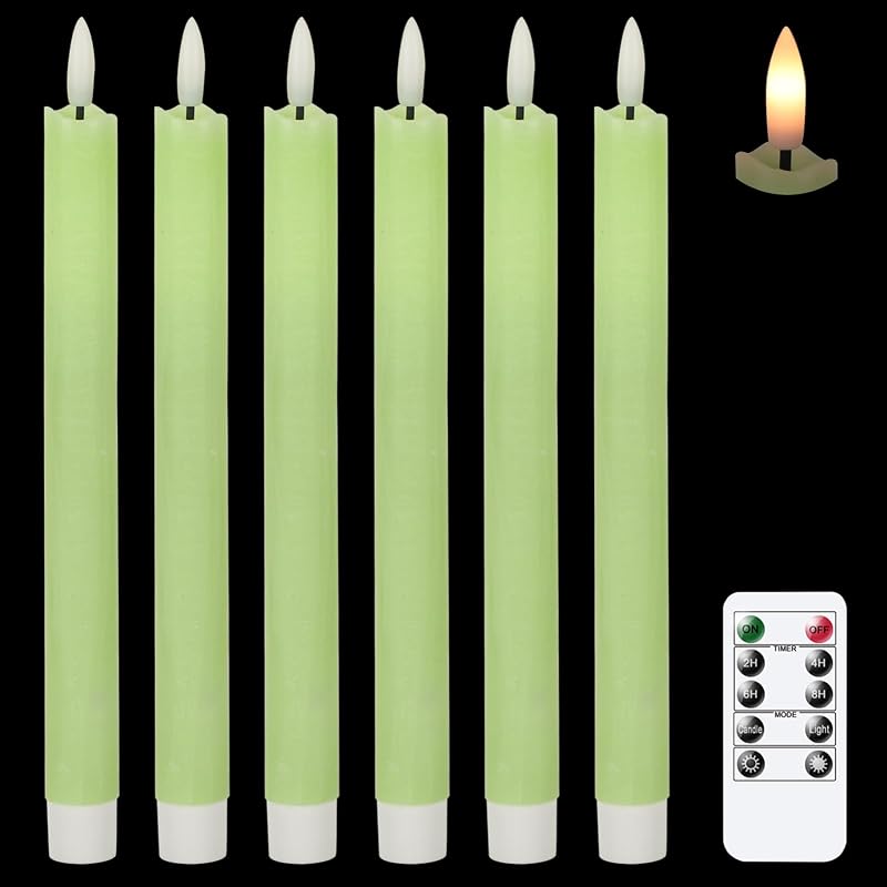 Velas LED cónicas control remoto 10 teclas cera real