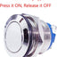Interruptor botón inox 0.748pulg coche 3A/250V 5 pzas