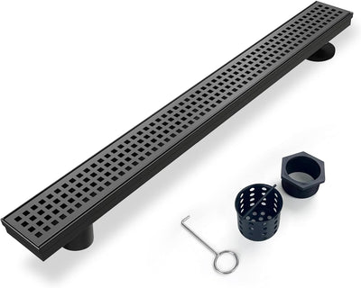 Drenaje ducha negro 48pulg rejilla acero inox
