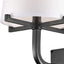 Aplique pared 1 luz tela negra 6ft bronce oscuro