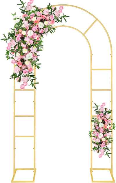 Estante flores forma U metal decoración boda 7.2x4.2pulg dorado