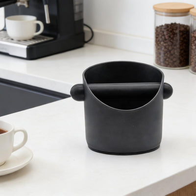 Caja de café expreso con paño y cepillo para 2-3 personas negro