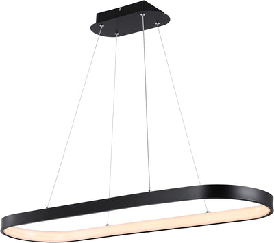 Colgante LED hierro negro 38.75pulg moderno ovalado comedor