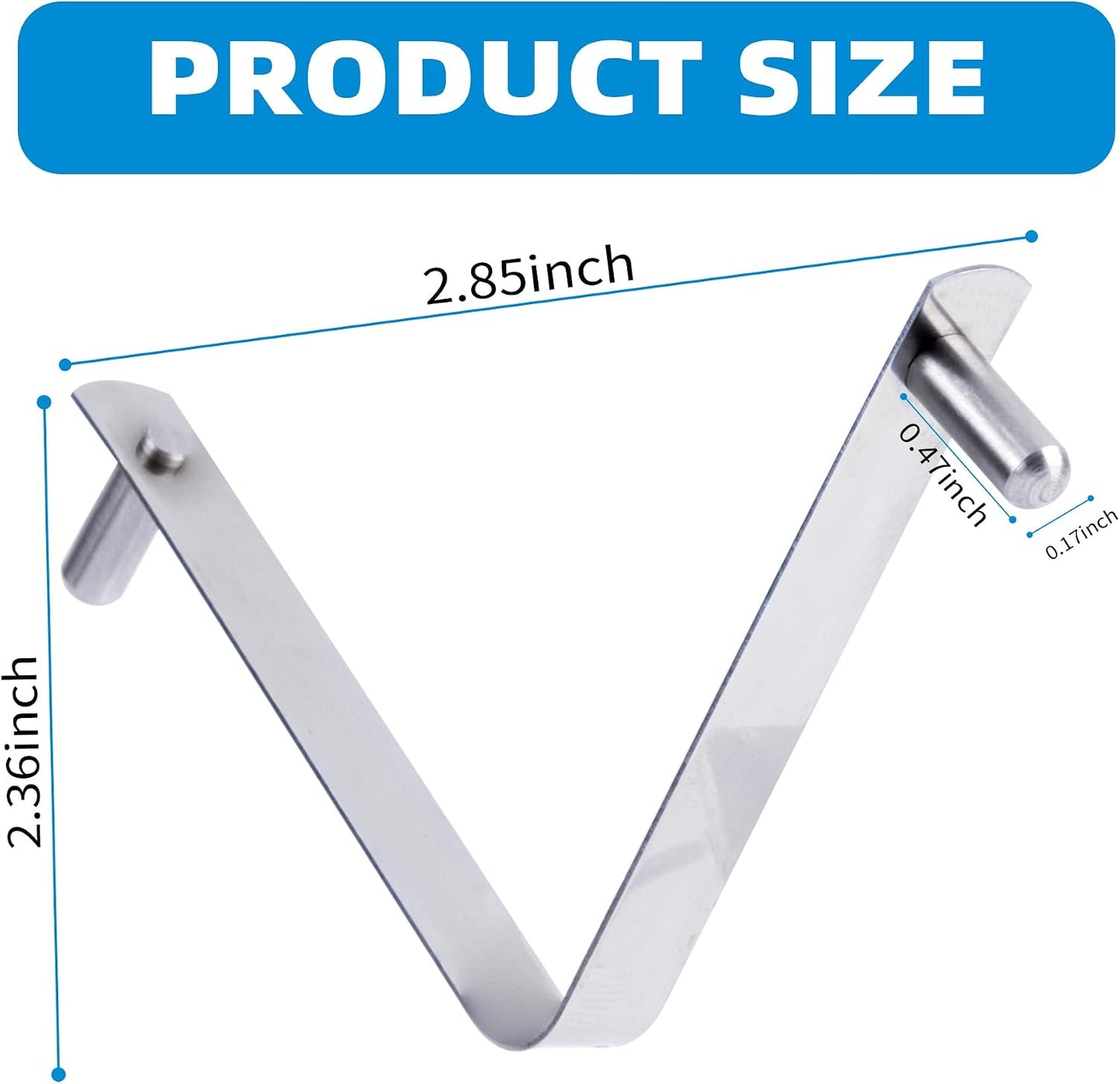 4 Clips Acero Inox para Cepillo Piscina y Spa